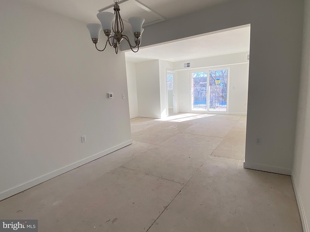 1294 Cooper St Unit C06, Edgewater Park, NJ 08010 - empty room featuring a chandelier and baseboards