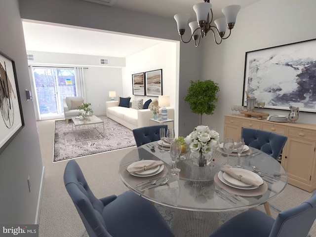1294 Cooper St Unit C06, Edgewater Park, NJ 08010 - dining room with carpet and a chandelier