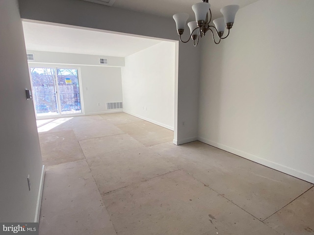 1294 Cooper St Unit C06, Edgewater Park, NJ 08010 - spare room with a chandelier and baseboards