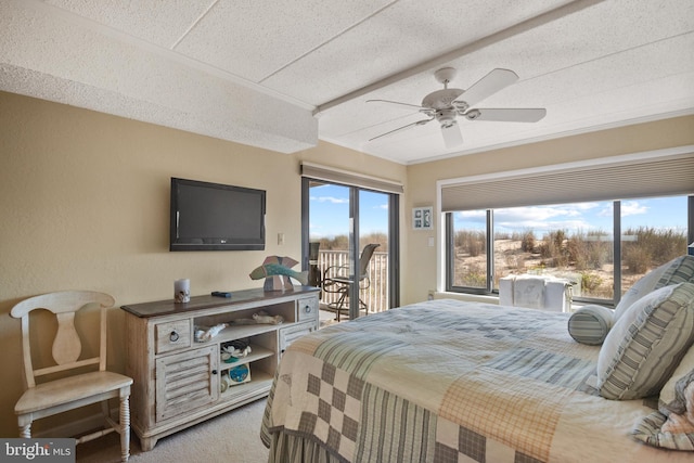13700 Wight St Unit 1N01, Ocean City, MD 21842 - carpeted bedroom featuring access to outside and a ceiling fan