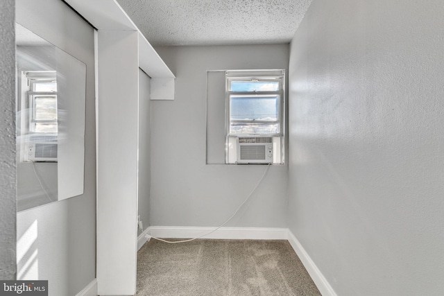 walk in closet with cooling unit and carpet floors