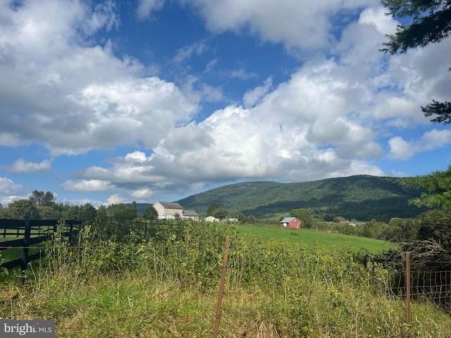 mountain view with a rural view