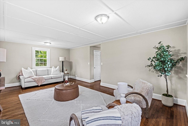 living room featuring dark hardwood / wood-style flooring