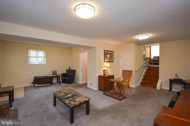 view of carpeted living room