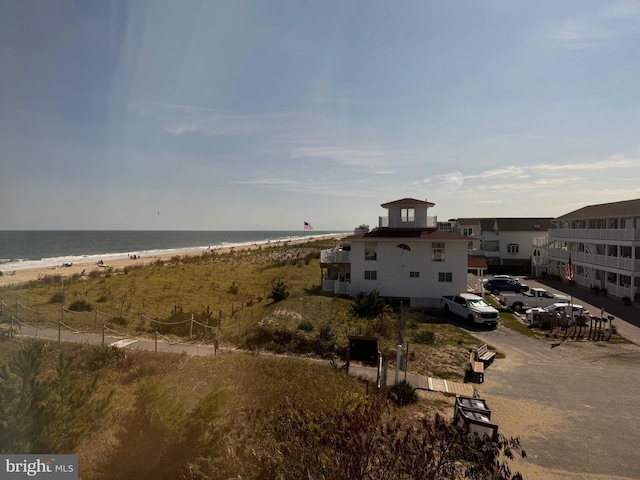 exterior space with a view of the beach