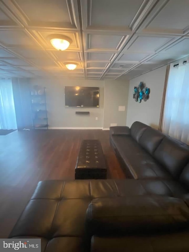 living room featuring hardwood / wood-style floors