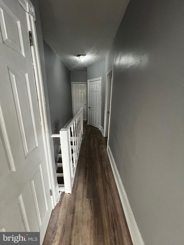 hall with dark hardwood / wood-style floors