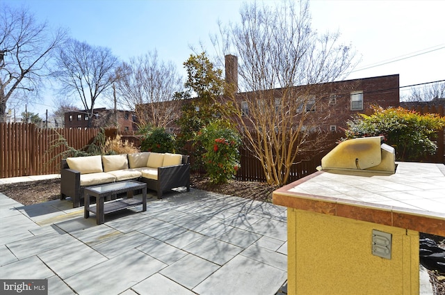 view of patio / terrace with an outdoor kitchen