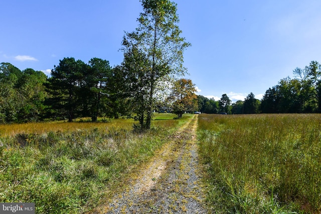 view of road with a rural view