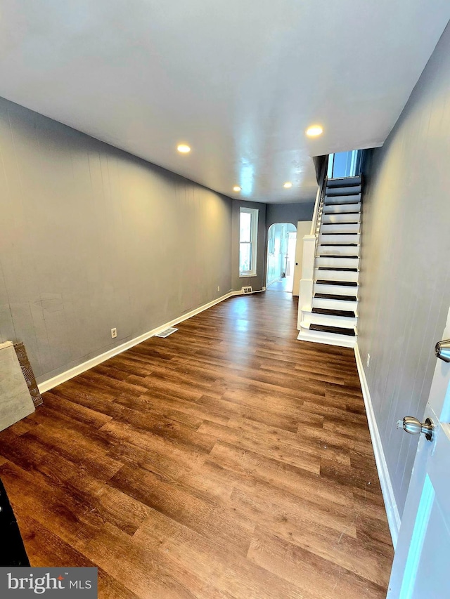 interior space with hardwood / wood-style flooring