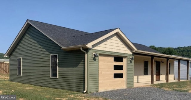 view of home's exterior with a garage