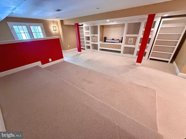 basement featuring carpet floors