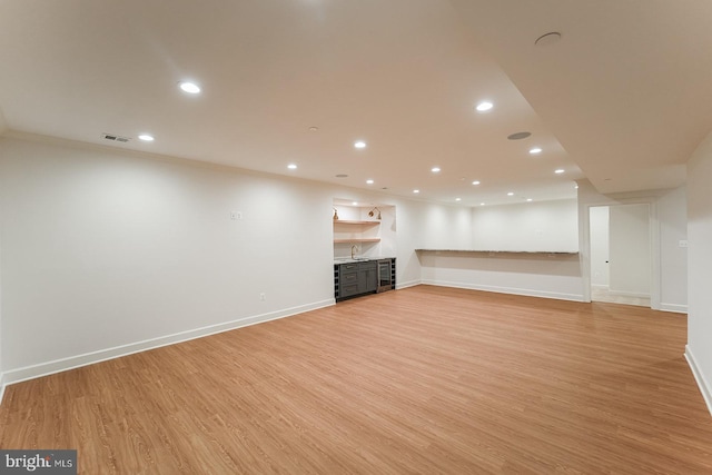 unfurnished living room featuring light hardwood / wood-style floors