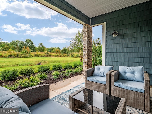 view of patio with an outdoor living space