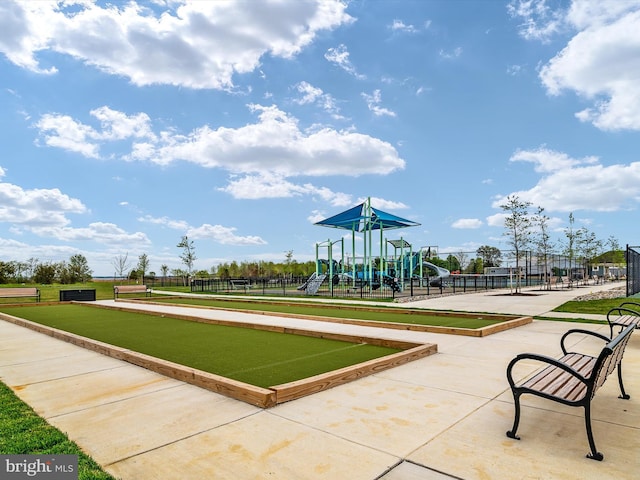 view of home's community with a playground