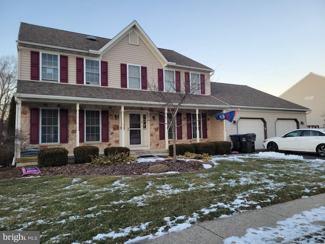 colonial house with a garage