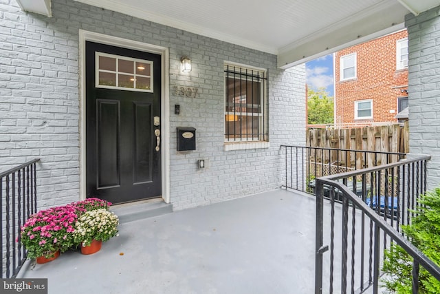 property entrance with a porch