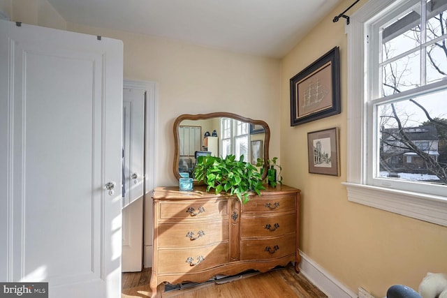 details featuring hardwood / wood-style flooring