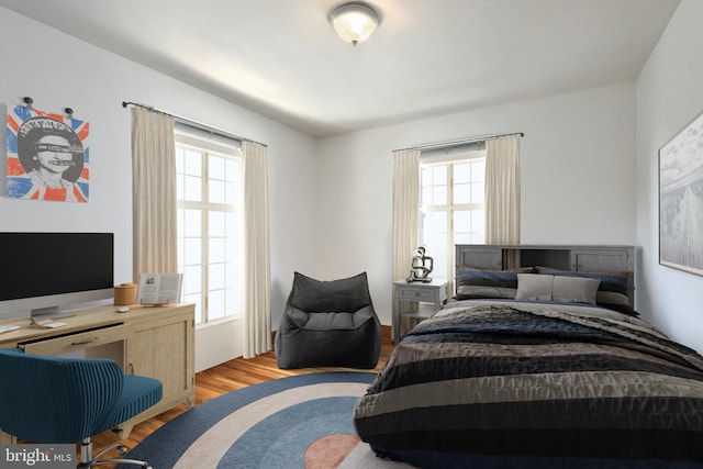 bedroom featuring light hardwood / wood-style flooring