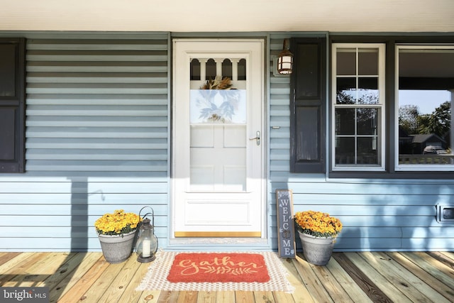 view of doorway to property