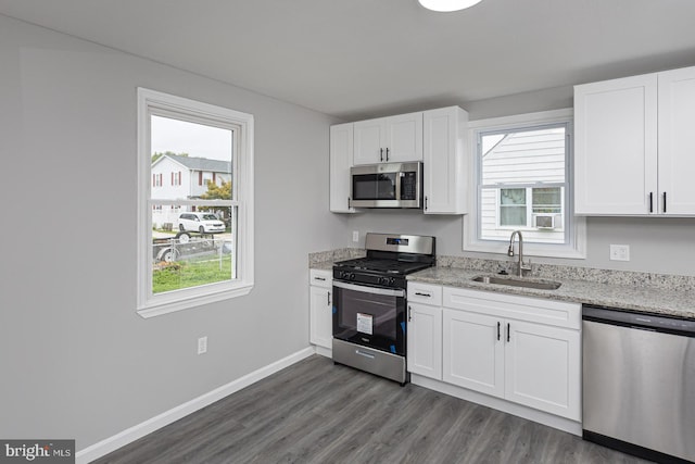 kitchen featuring stainless steel appliances, plenty of natural light, and sink