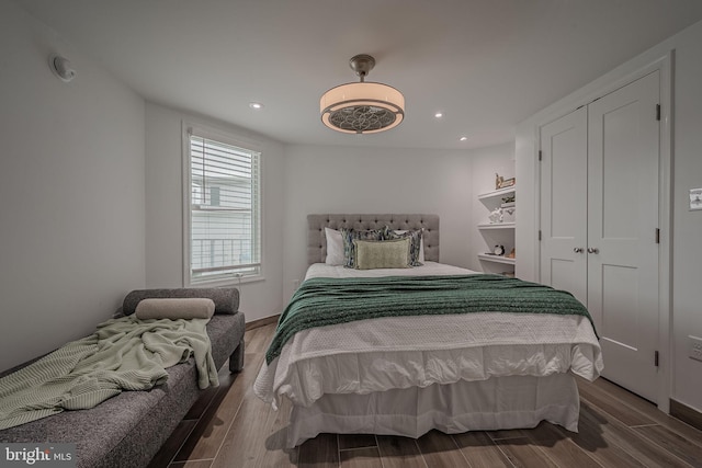 bedroom featuring wood-type flooring