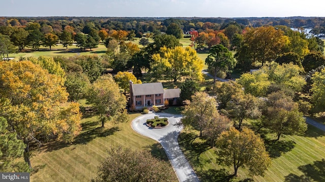 aerial view featuring a rural view