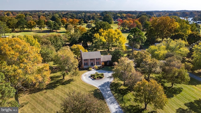 drone / aerial view with a rural view