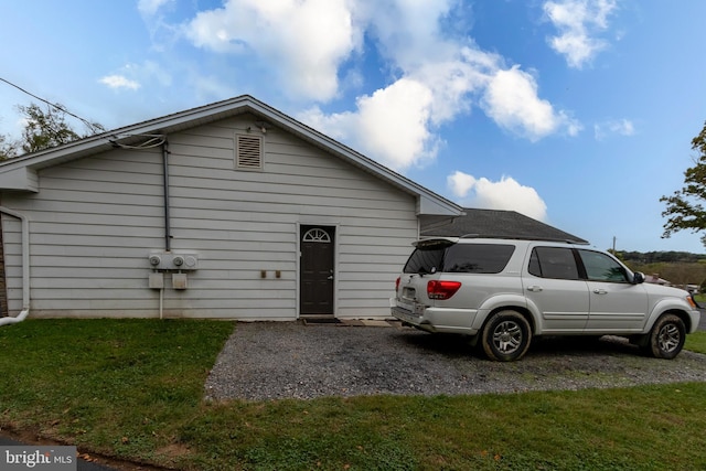 exterior space with a lawn