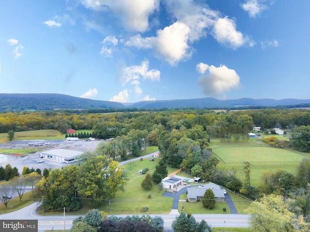 aerial view featuring a mountain view