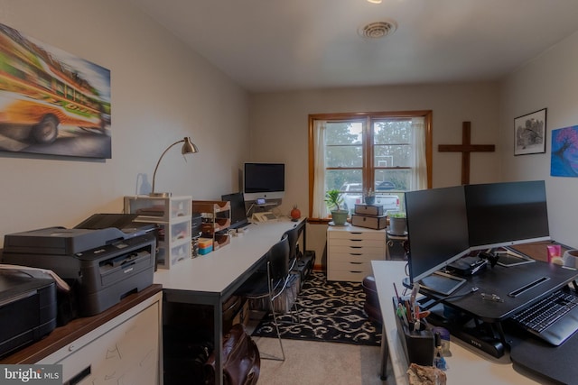 view of carpeted office