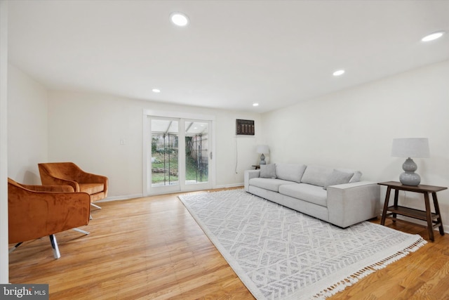 living room with wood-type flooring