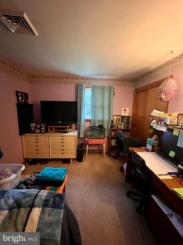 bedroom with carpet floors