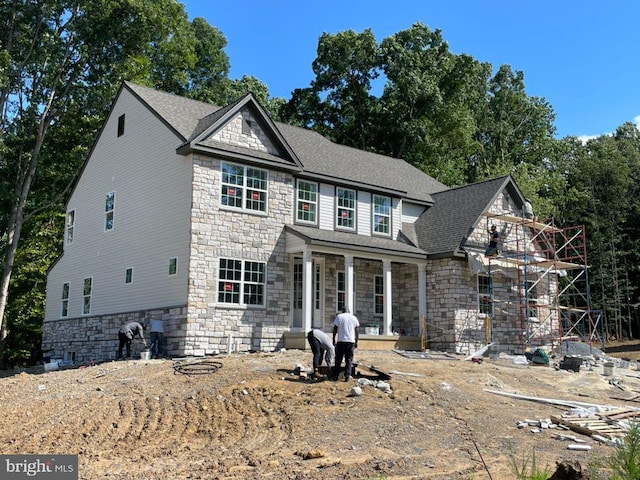 view of front of home with covered porch