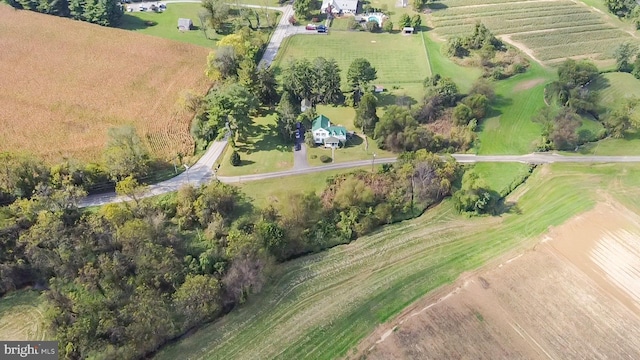 drone / aerial view with a rural view