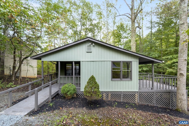 view of front of property with a deck