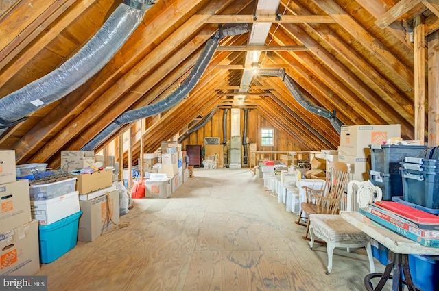 view of unfinished attic