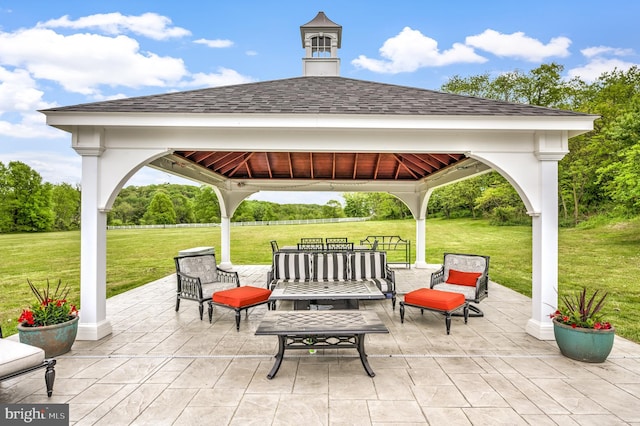 view of patio / terrace with a gazebo