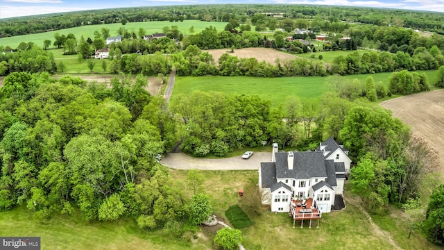 bird's eye view featuring a rural view