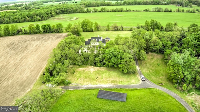 drone / aerial view featuring a rural view