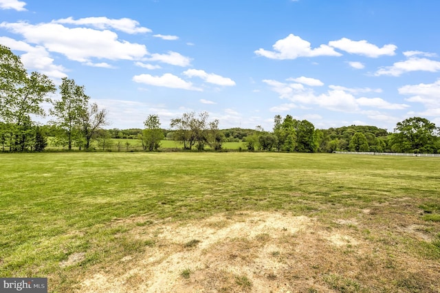 view of yard featuring a rural view