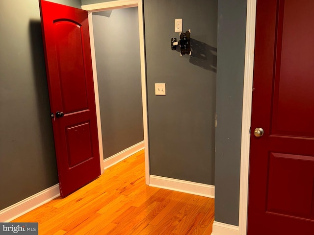 corridor featuring light hardwood / wood-style flooring