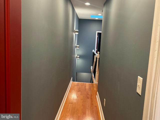 corridor featuring light hardwood / wood-style flooring