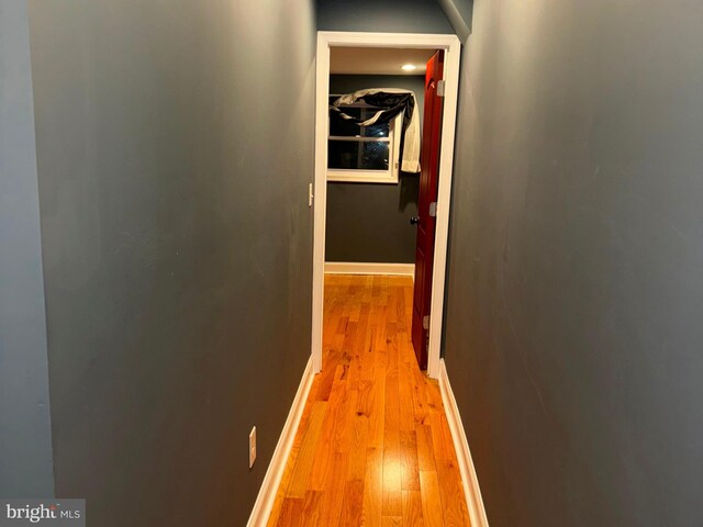 hallway featuring light hardwood / wood-style flooring