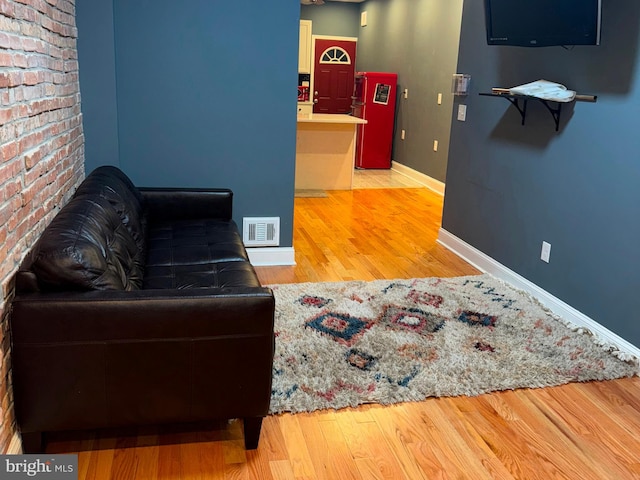 living room featuring light hardwood / wood-style flooring