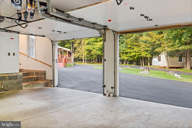 view of garage