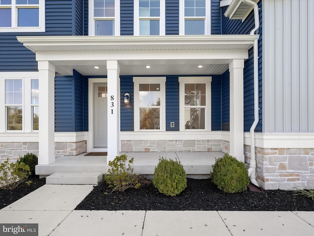 property entrance with a porch