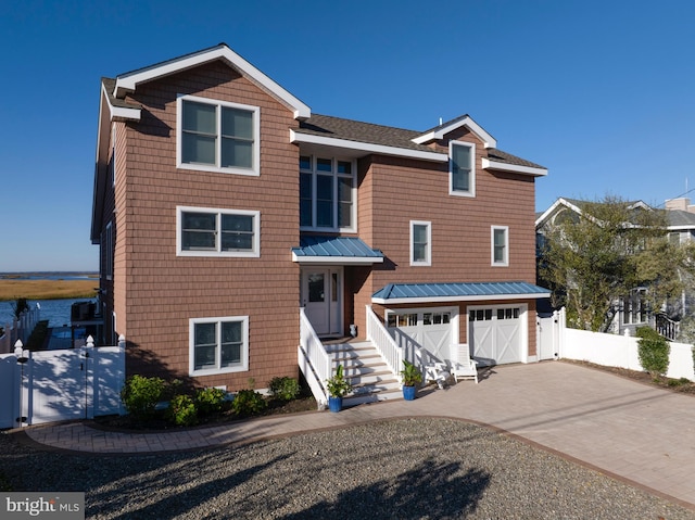 view of front of house with a garage