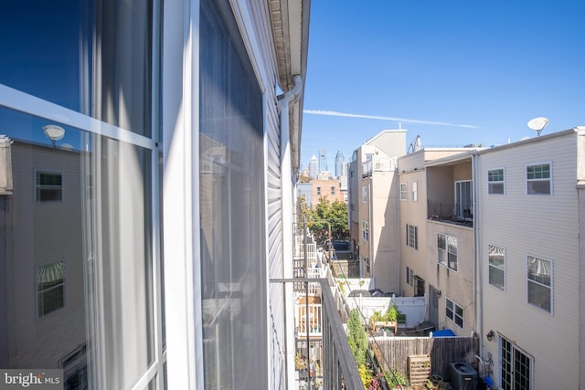 balcony featuring cooling unit