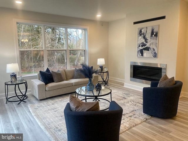 living room featuring hardwood / wood-style flooring and plenty of natural light